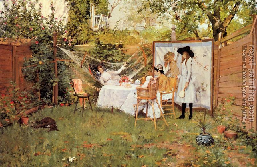 William Merritt Chase : The Open Air Breakfast aka The Backyard Breakfast Out of Doors